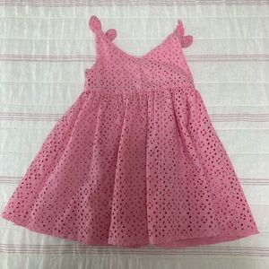 Hope & Henry Girls' Sleeveless Bow Shoulder Swing Dress - Pink - 18-24 months